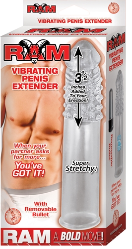 Ram Vibrating Penis Extender - Clear