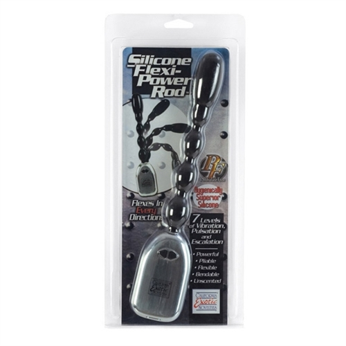 Silicone Flexi Power Rod Bendable Beaded Probe - Black