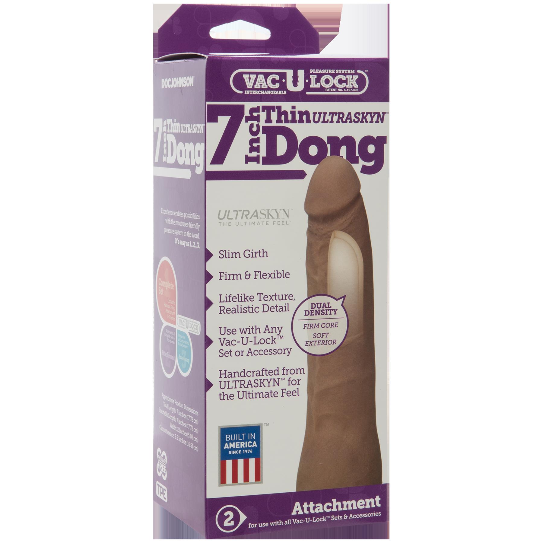 Vac-U-Lock 7-Inch Ultraskyn Thin Dong - Caramel