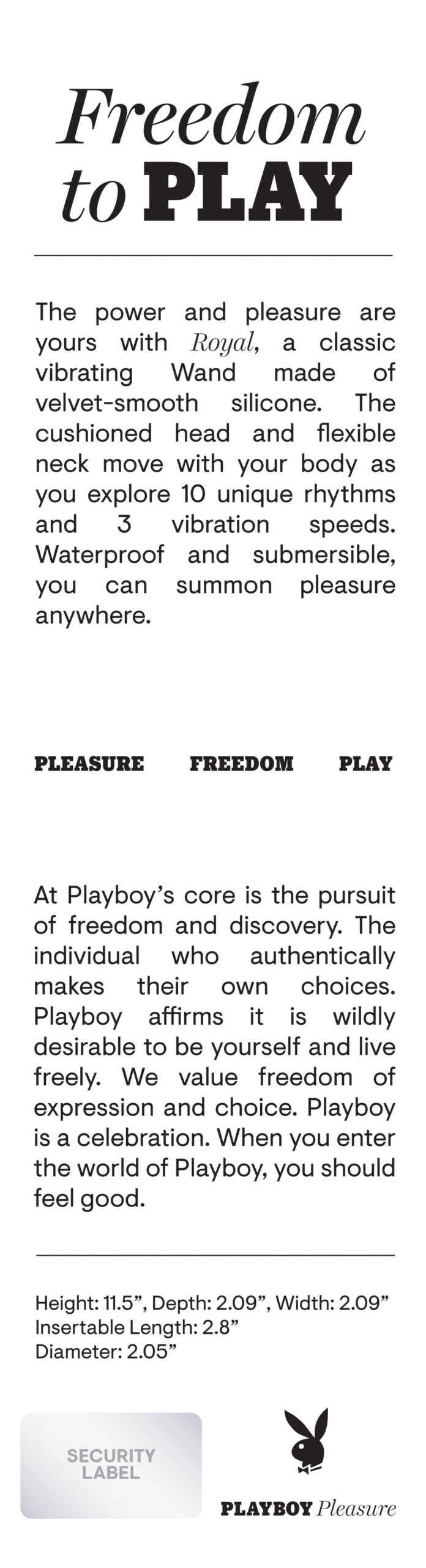 Playboy Pleasure - Royal - Wand - Black