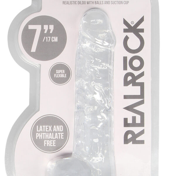 7 Inch Realistic Dildo With Balls - Translucent