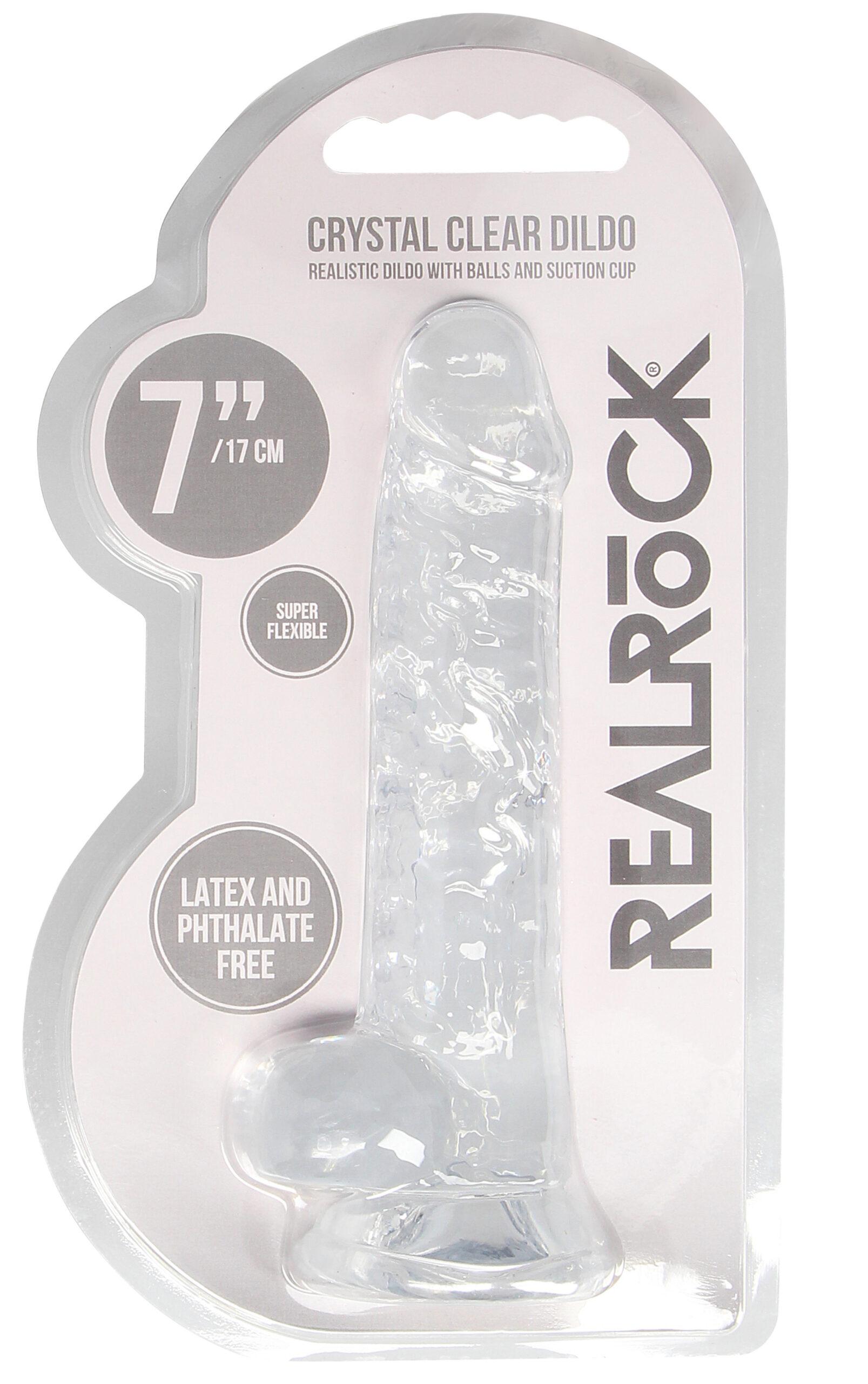 7 Inch Realistic Dildo With Balls - Translucent