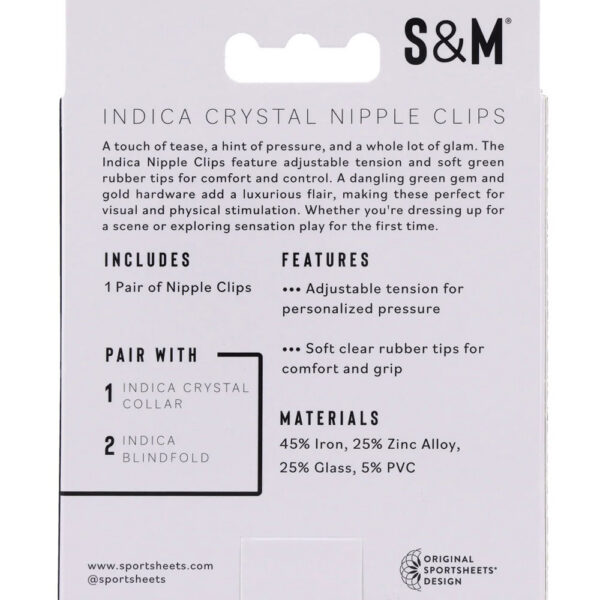 Indica Crystal Nipple Clips - Green