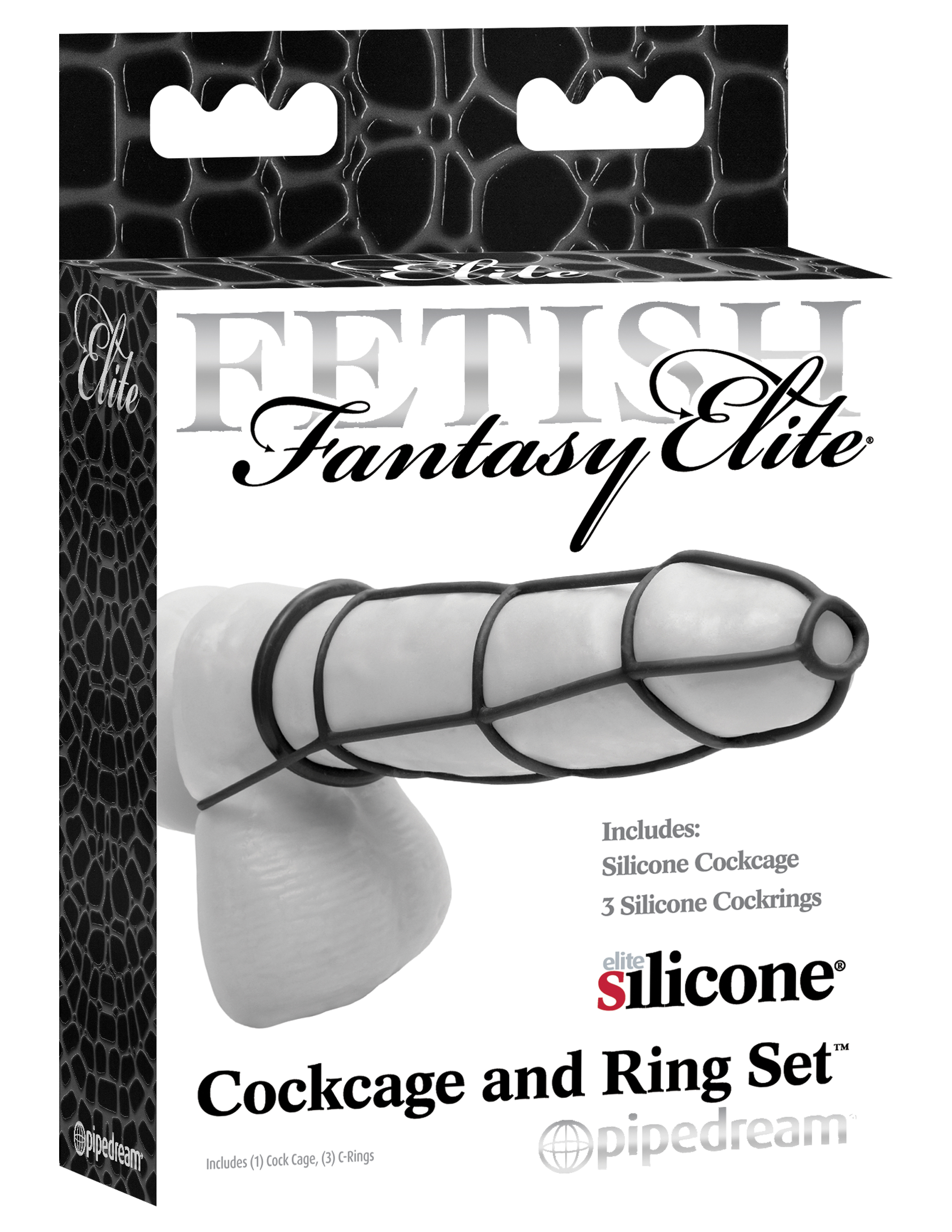 Fetish Fantasy Elite Cockcage and Ring Set - Black