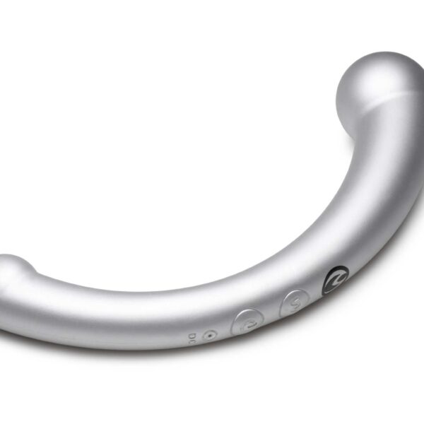 10x Vibra-Crescent Silicone Dual Ended Dildo - Silver