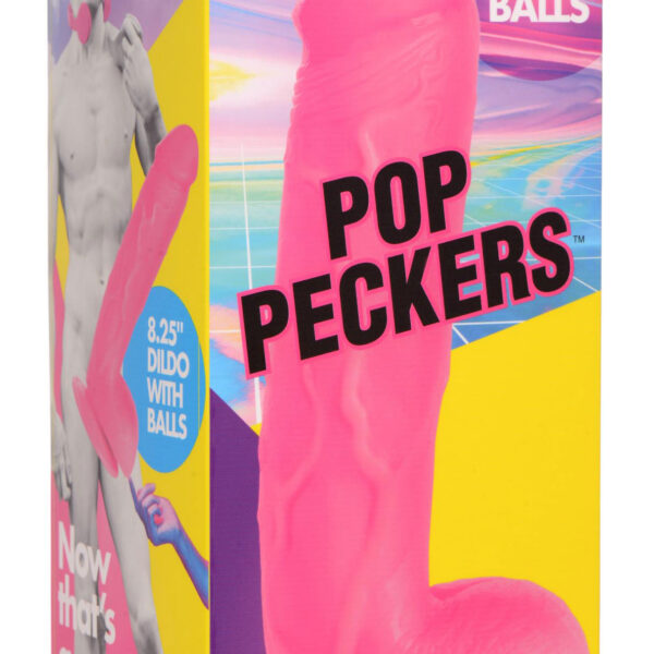 Pop Pecker 8.25 Inch Dildo With Balls - Pink