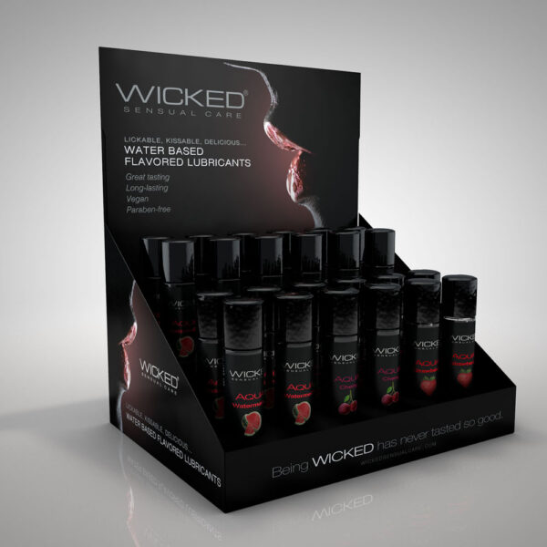 Aqua Flavored Water-Based Lubricant - 24ct Display