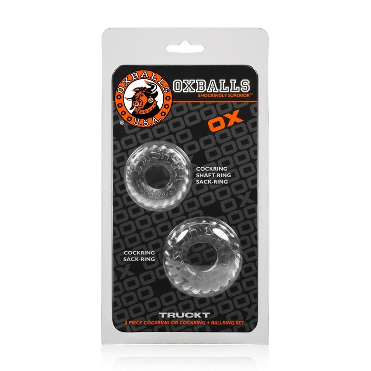 Truckt 2 Piece Cockring Set Atomic Jock - Clear