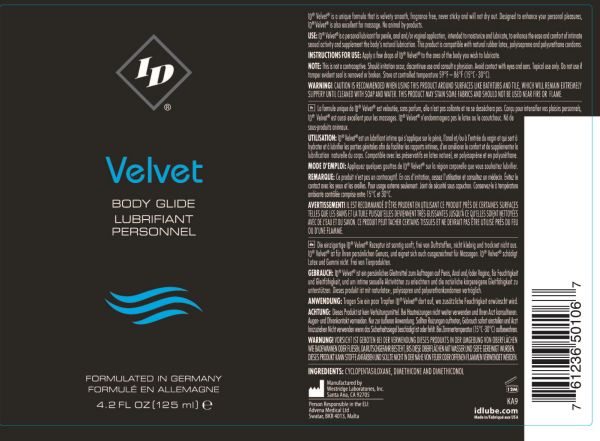 ID Velvet Body Glide 4.2 Oz