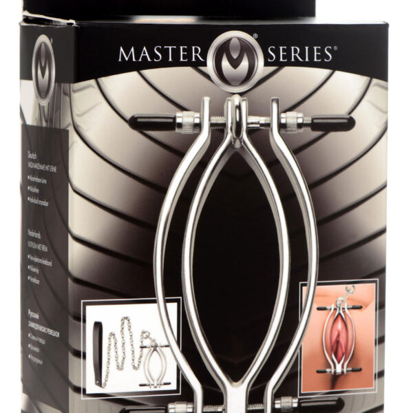 Pussy Tugger Adjustable Pussy Clamp With Leash - Silver