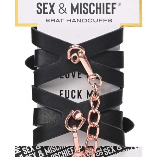 Brat Handcuffs - Black / Rose Gold