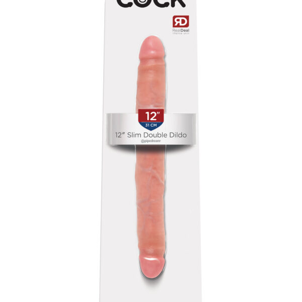 King Cock 12 Inch Slim Double Dildo - Flesh