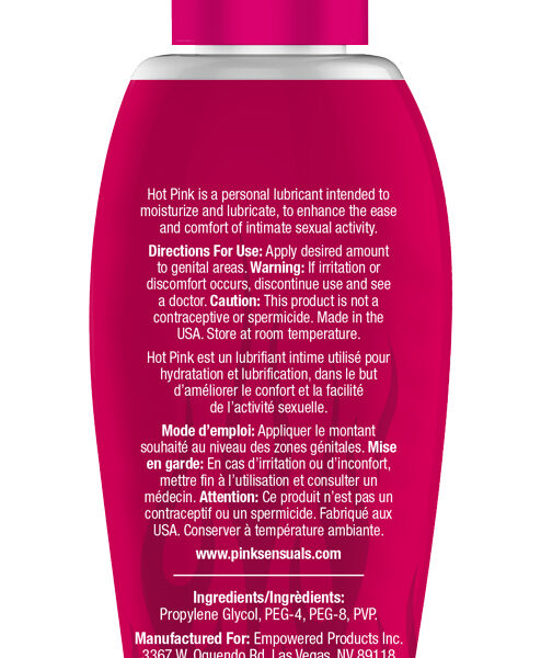 Hot Pink Warming Lubricant for Women - 2.8 Oz. 80 ml