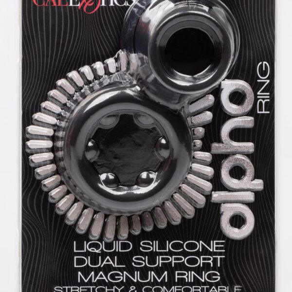 Alpha Liquid Silicone Dual Support Magnum Ring - Black