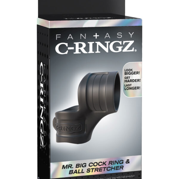 Fantasy C-Ring Mr Big Cock Ring and Ball Stretcher - Black