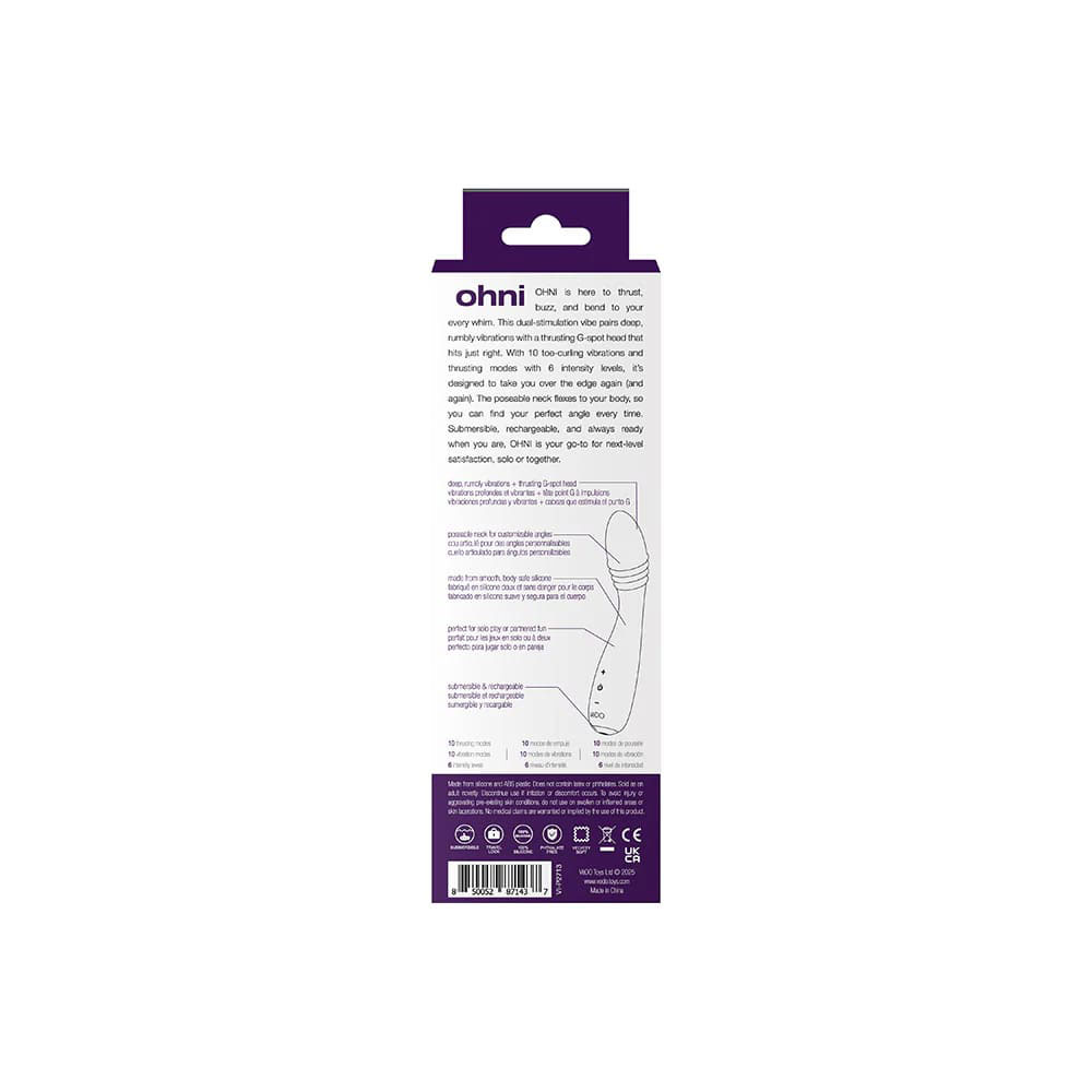 Ohni Rechargeable G-Spot Thrusting Vibe Purple