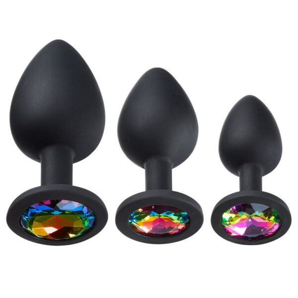 Cloud 9 Novelties Gems Silicone Anal Plug - Includes Small, Med & Large Size