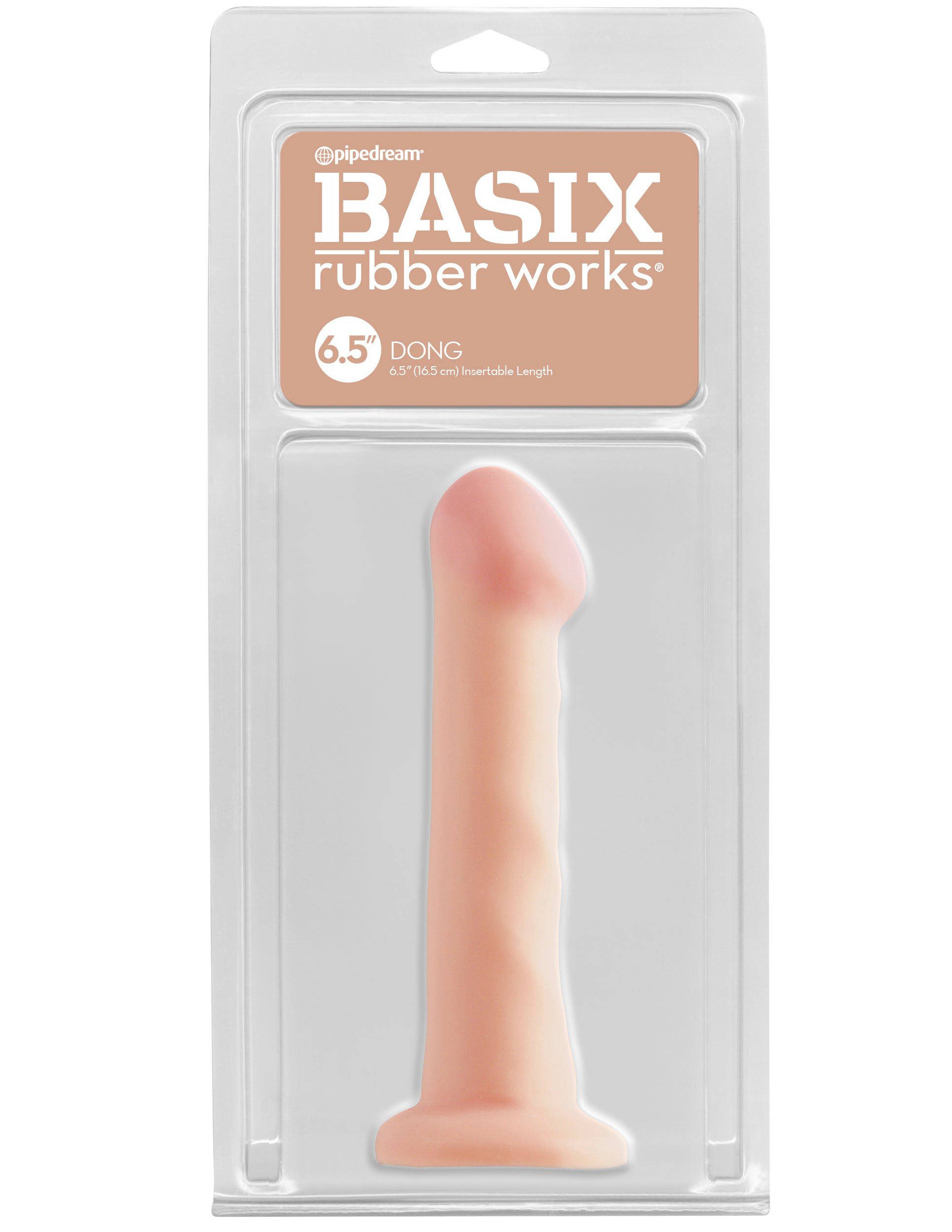 Basix Rubber Works - 6.5 Inch Dong With Suction Cup - Flesh