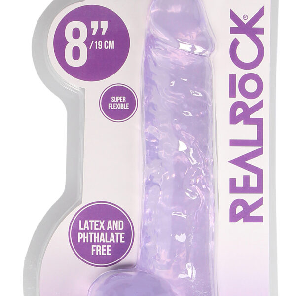 8 Inch Realistic Dildo With Balls - Purple