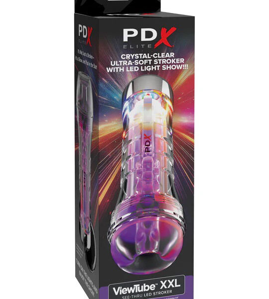 Pdx Elite Viewtube XXL See-Thru Ez-Grip Led Stroker - Clear