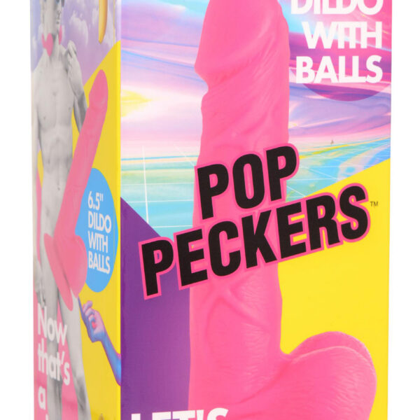Pop Pecker 6.5 Inch Dildo With Balls - Pink