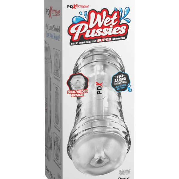 Pdx Extreme Wet Pussies Super Flip a Pussy Over Self-Lubricating Stroker - Frosted