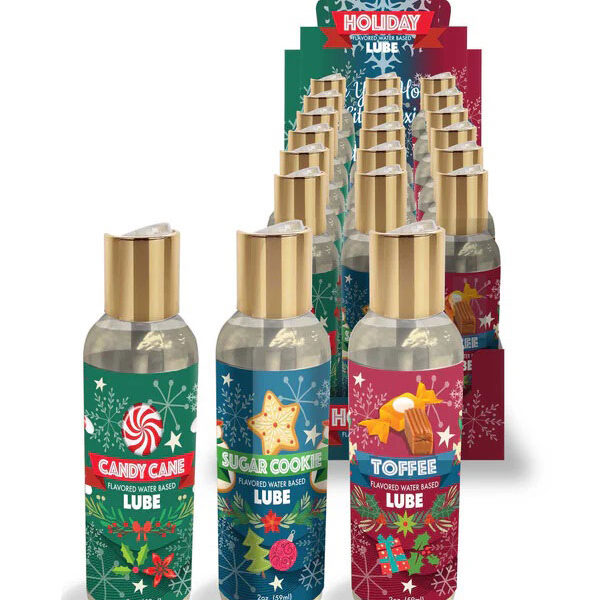 Holiday Lubricant Display of 18, 3 Flavors