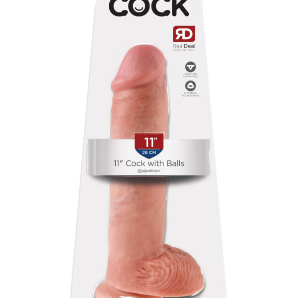 King Cock 11-Inch Cock With Balls - Flesh