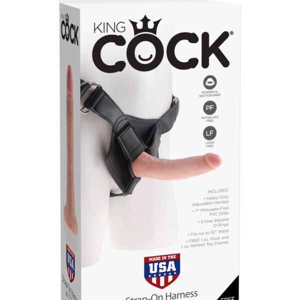 King Cock Strap on Harness With 7 Inch Cock - Flesh