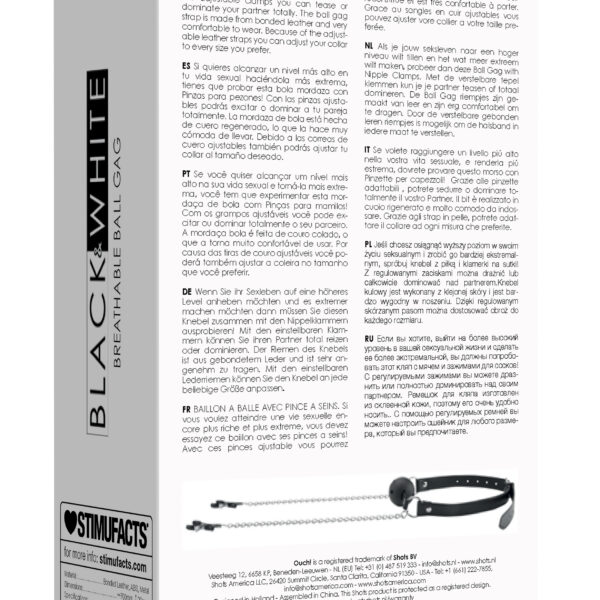 Breathable Ball Gag With Nipple Clamps - Black