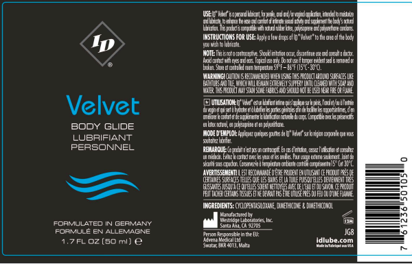 ID Velvet Body Glide 1.7 Oz