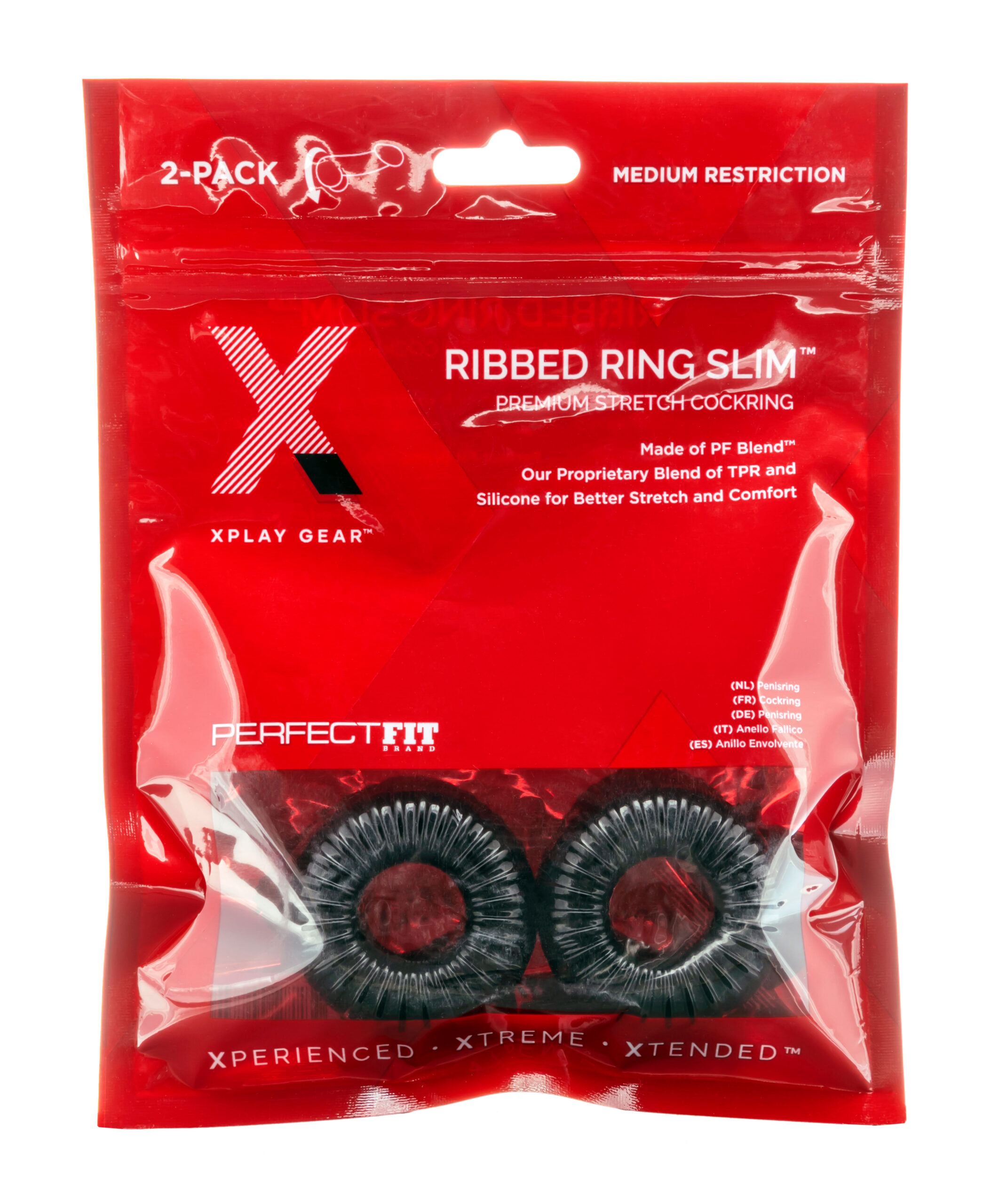 Xplay Pf Blend Premium Stretch Ribbed Ring Slim 2-Pack
