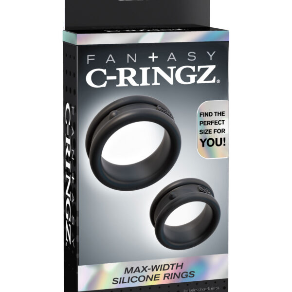 Fantasy C-Ringz Max Width Silicone Rings - Black