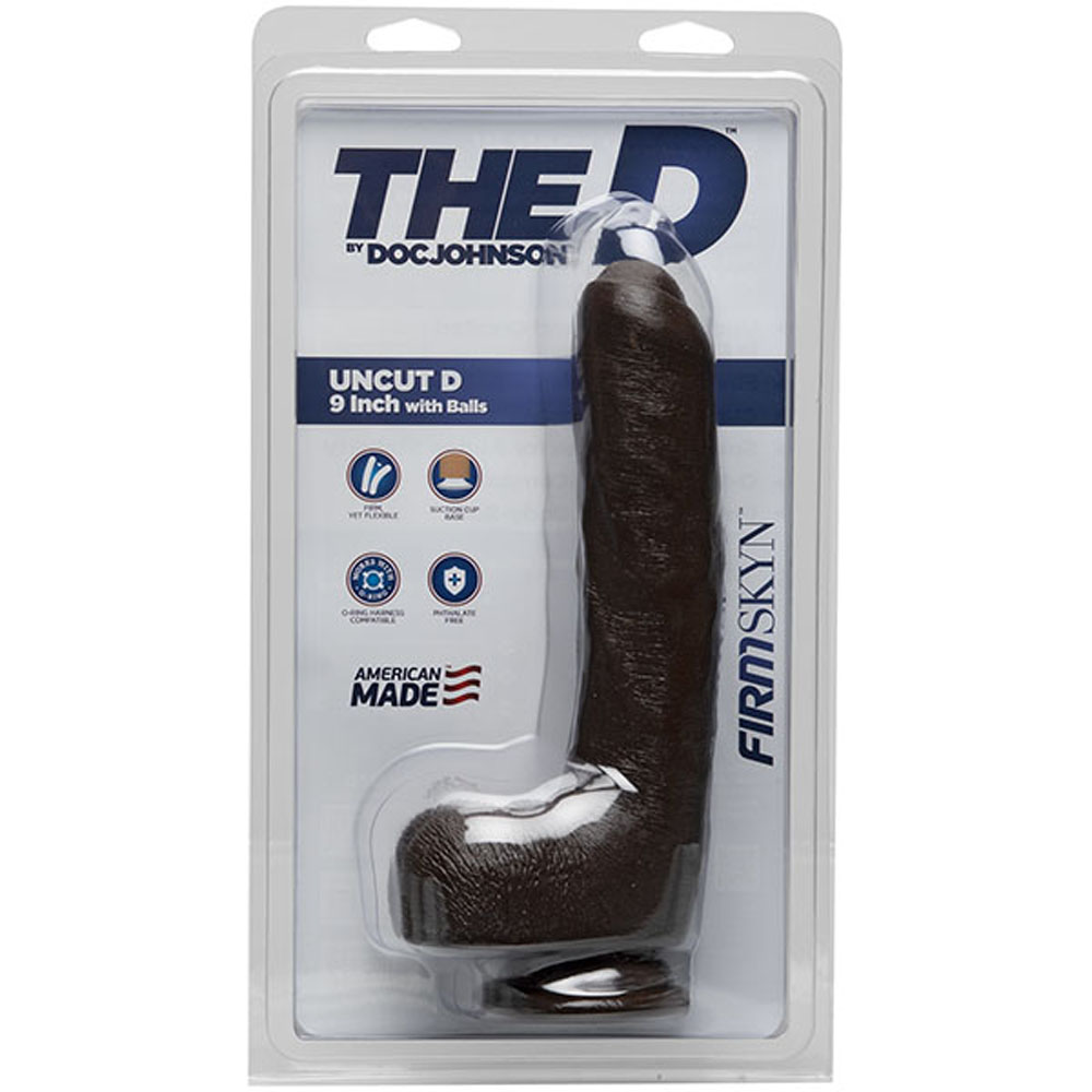 The D - Uncut D - 9 Inch With Balls - Firmskyn - Chocolate