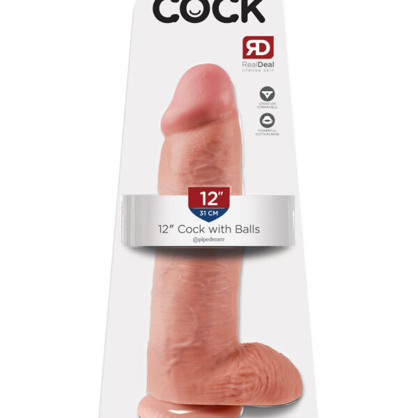 King Cock 12 Inch Cock With Balls - Flesh