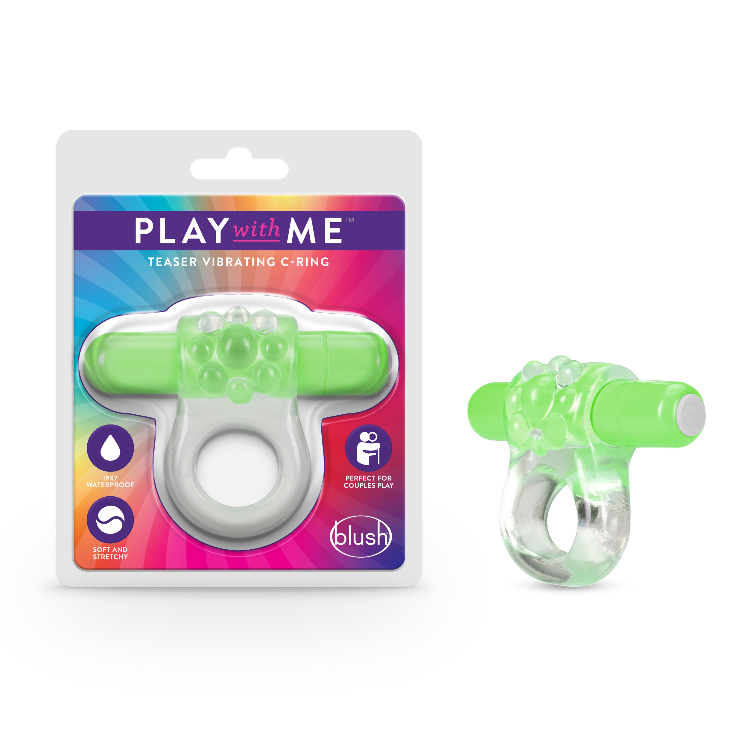 Play With Me Teaser Vibrating C-Ring Green