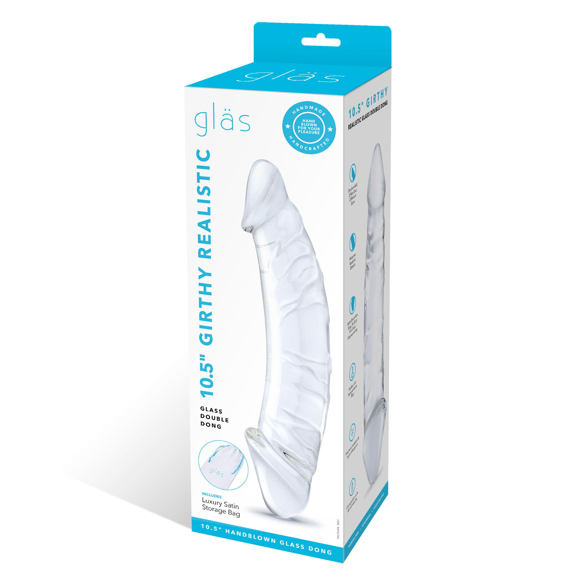 10.5 Inch Girthy Realistic Glass Double Dong - Clear