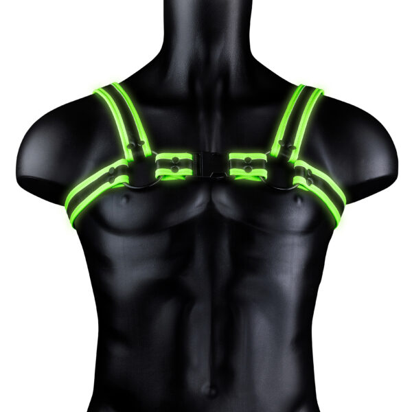 Bonded Leather Buckle Harness - Large/xlarge - Glow in the Dark