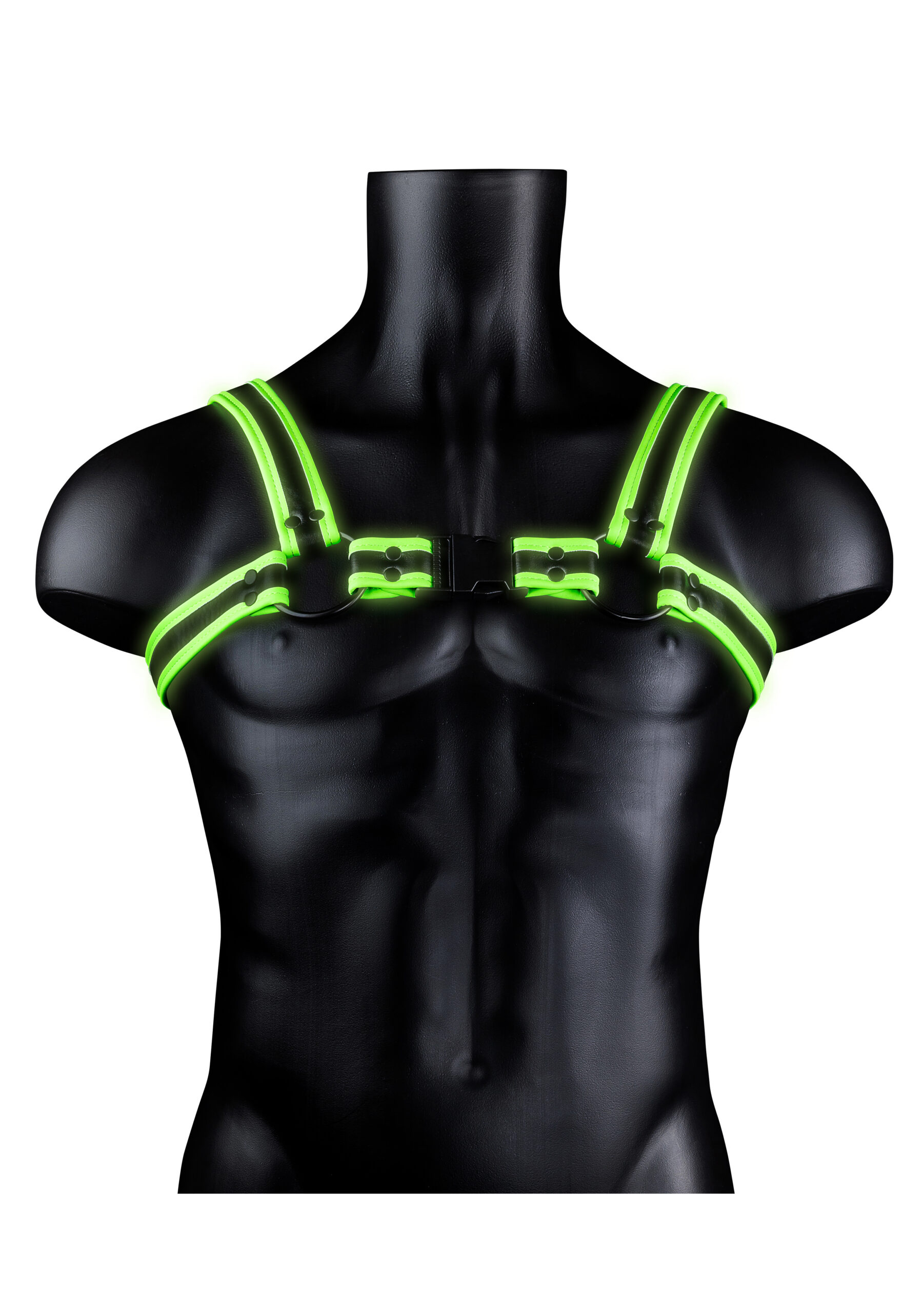 Bonded Leather Buckle Harness - Large/xlarge - Glow in the Dark