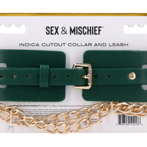 Indica Cutout Collar and Leash - Green